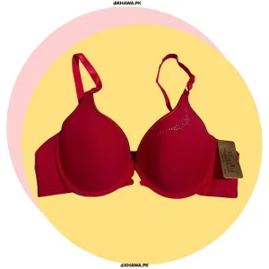 Red Fancy Soft Padded Flourish Bra - Single Padded Underwired Bra - FL913- 2021