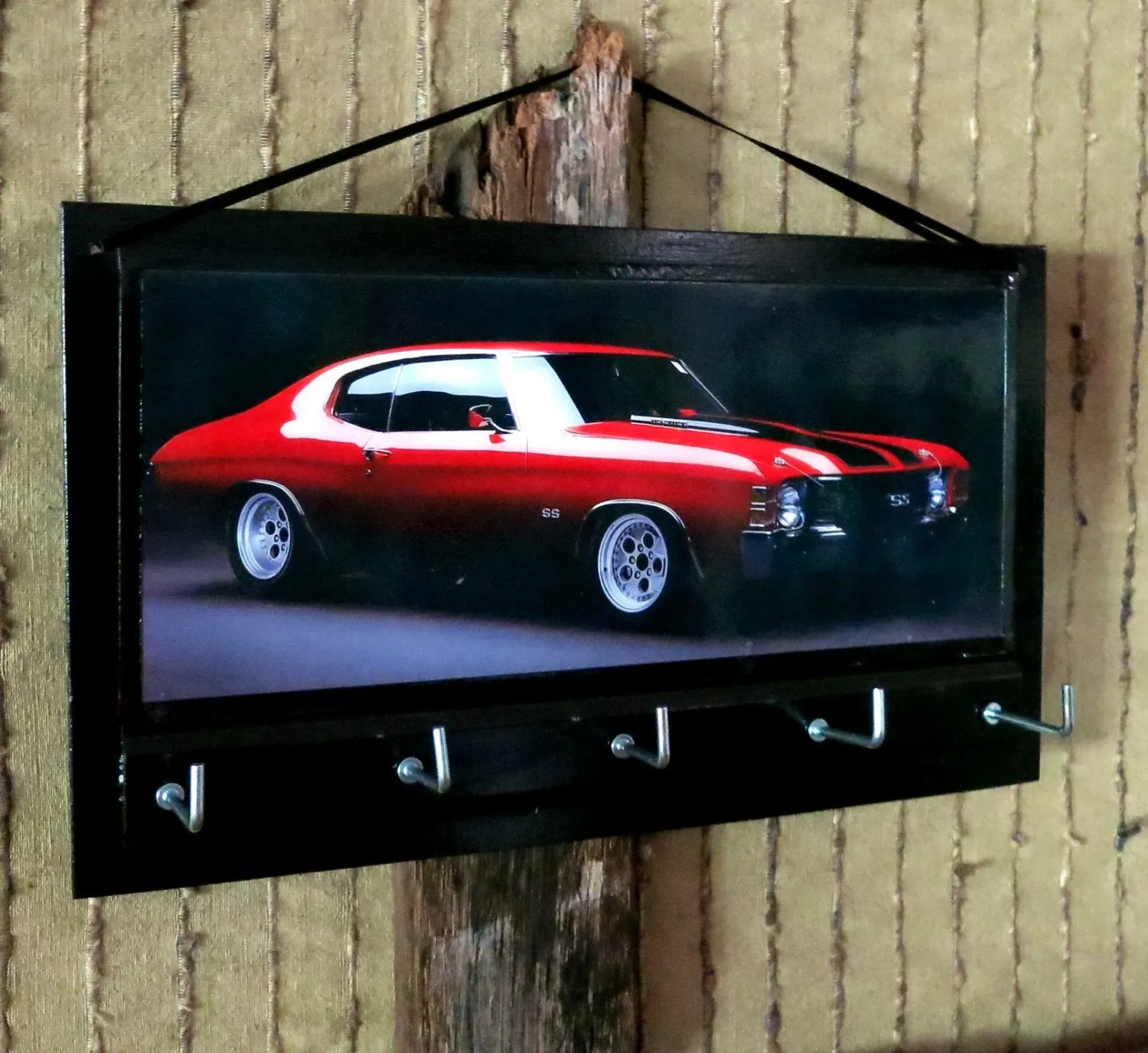 Red Muscle Car Print Key Organizer