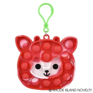Red/White Reindeer Bubble Popper Clip On 4"