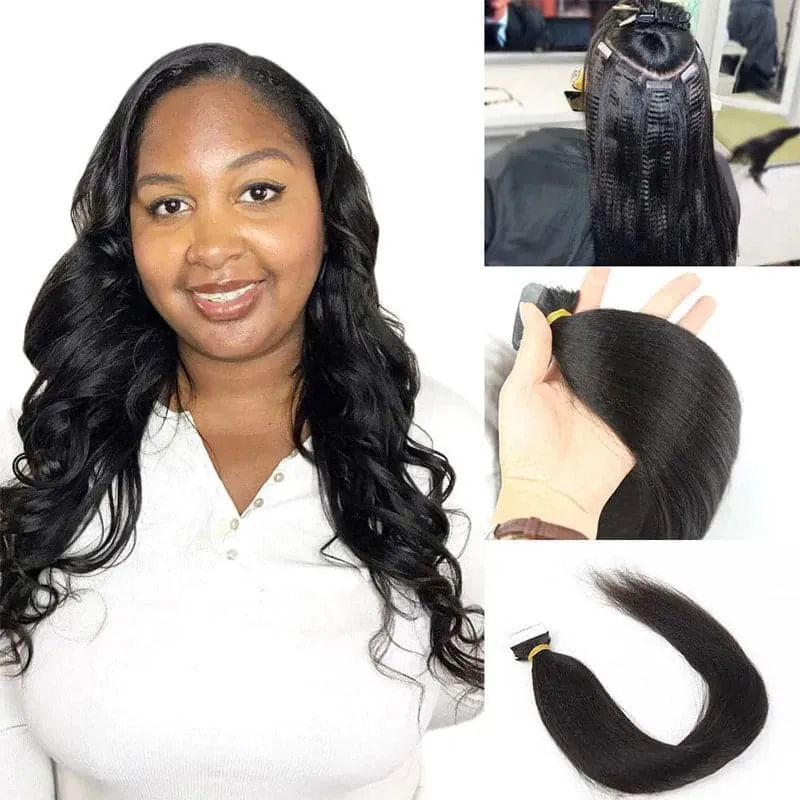 Relaxed Light Yaki Tape In Hair Extension