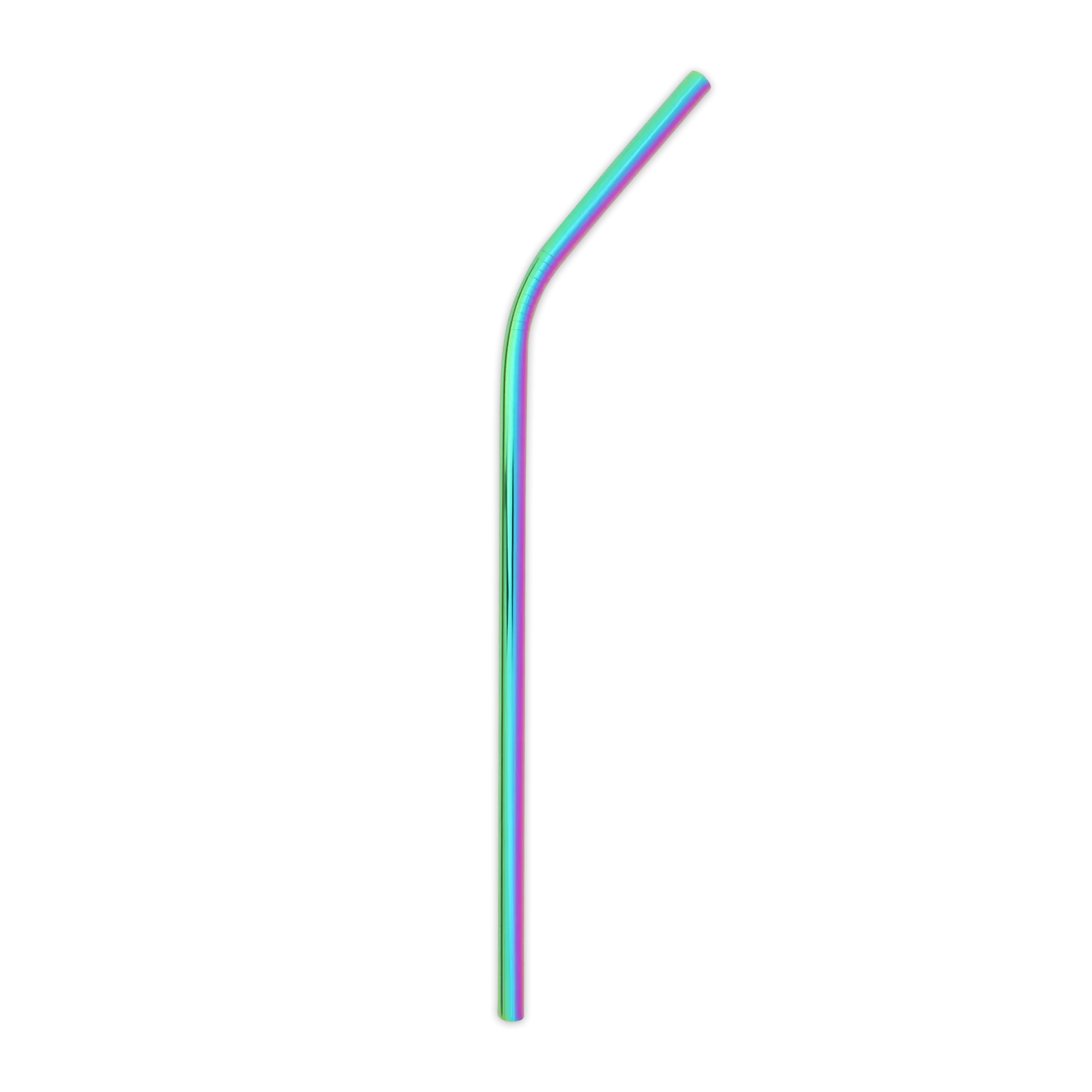 Reusable Stainless Steel Curved Straw (Rainbow)