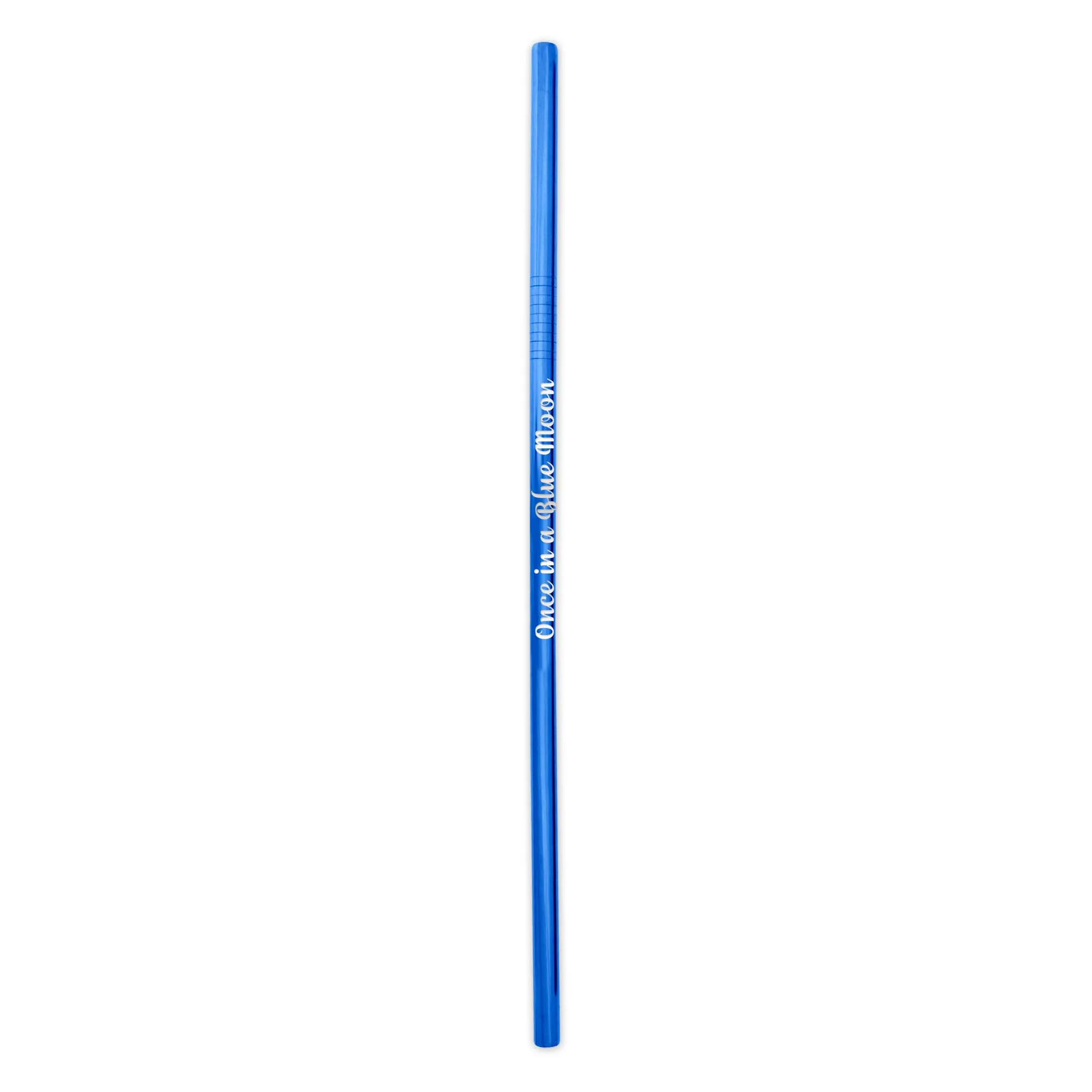 Reusable Stainless Steel Straight Straw (Blue)