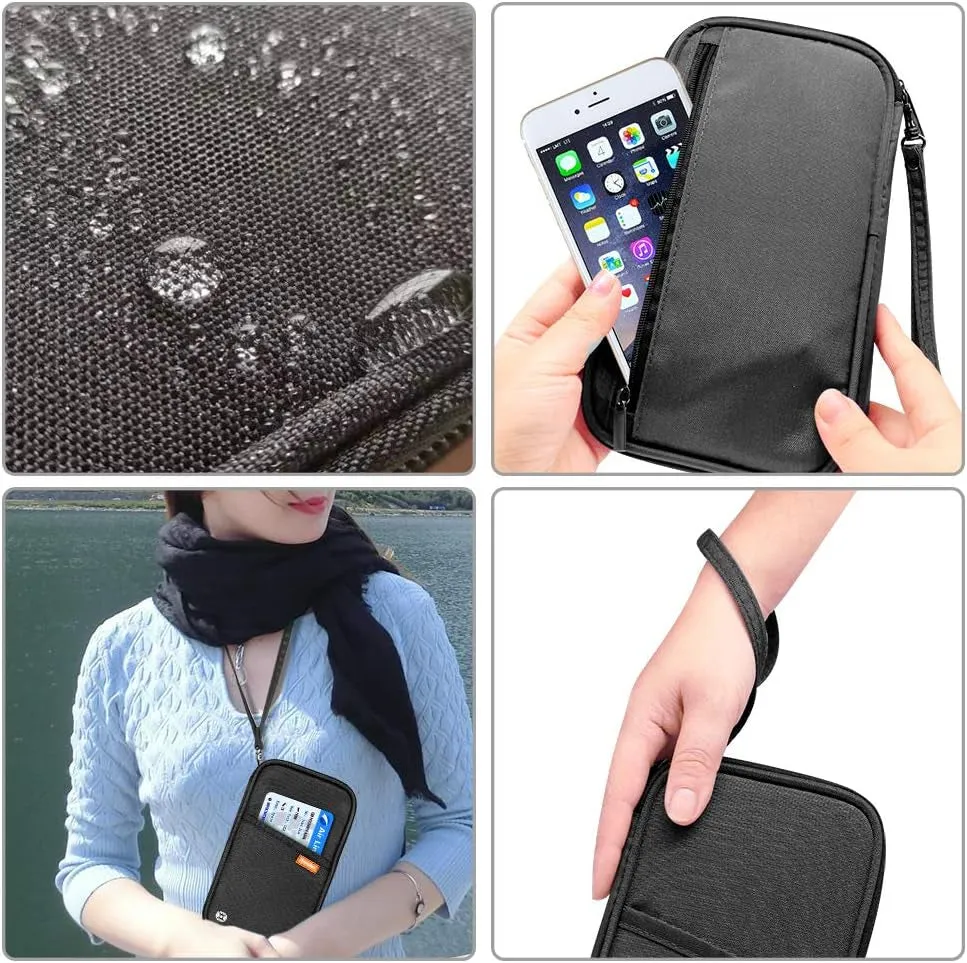 RFID Family Passport Wallet Waterproof Travel Organizer Bag