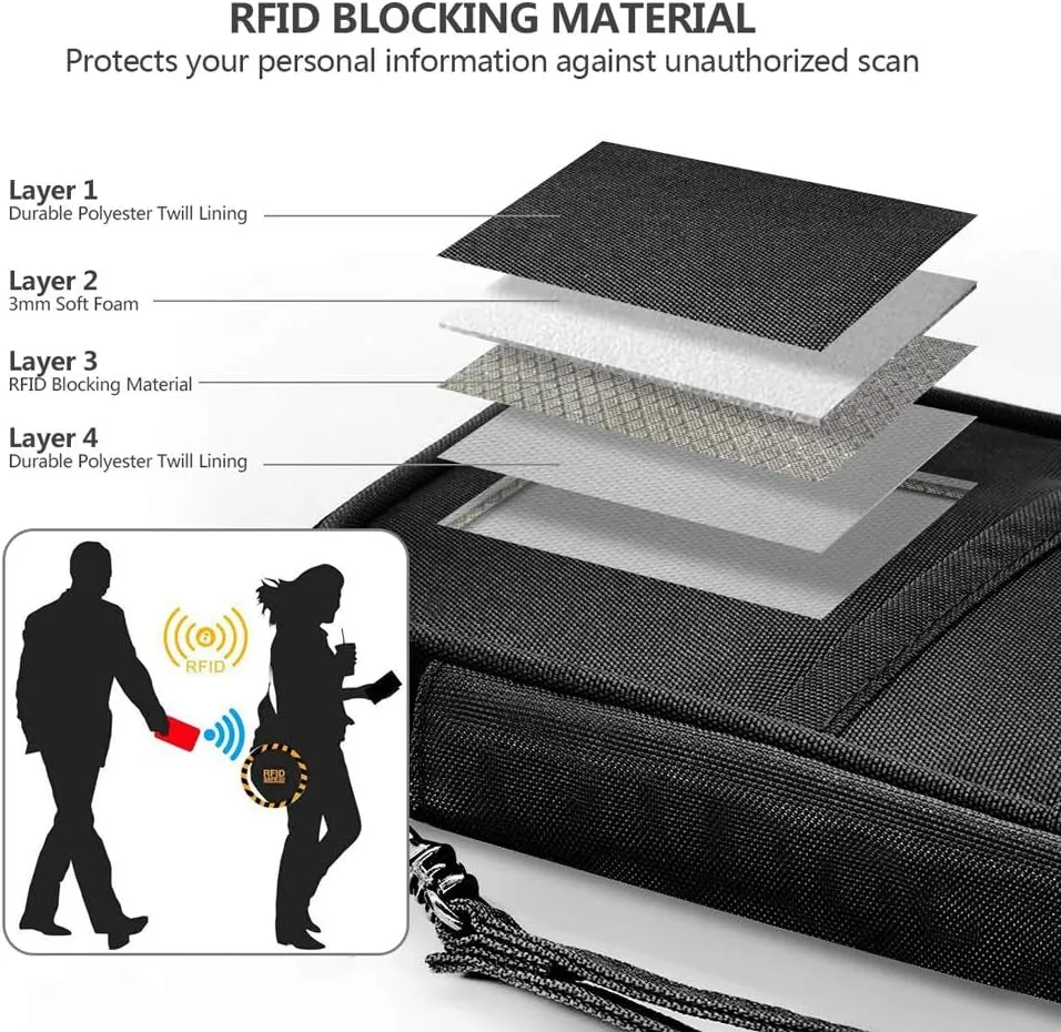 RFID Family Passport Wallet Waterproof Travel Organizer Bag