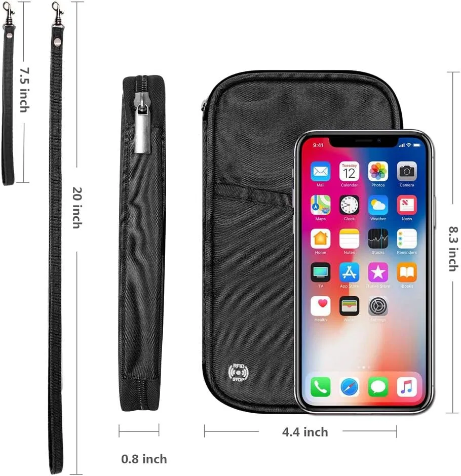 RFID Family Passport Wallet Waterproof Travel Organizer Bag