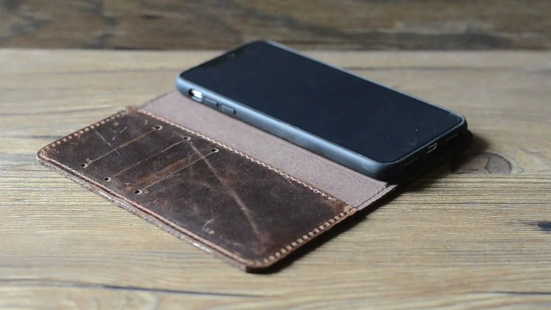 RFID Genuine leather Retro Wallet for Iphone XS Max 6.5 inches Wallet Case Magnetic Detachable