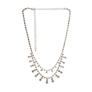 Rhinestone Necklace Silver tone