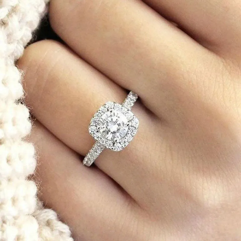 Rhinestone Silver Ring