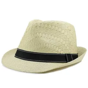 Ribbon Embellished Sunproof Woven Straw Hat - Light Khaki