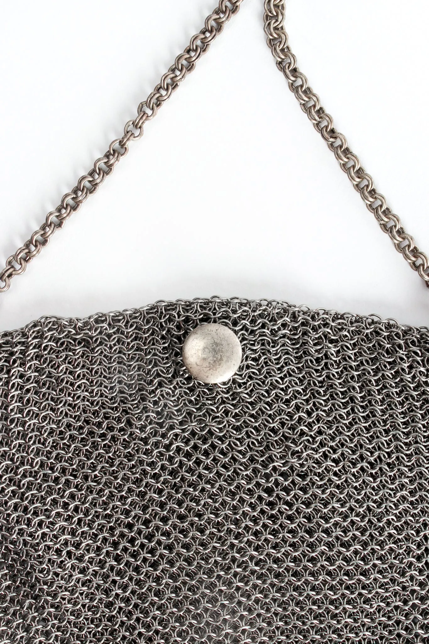 Ring Mesh Fold Over Asymmetrical Chain Fringe Bag