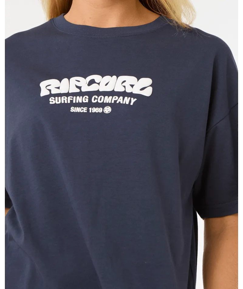 RIP CURL SURF PUFF RELAXED TEE - NAVY