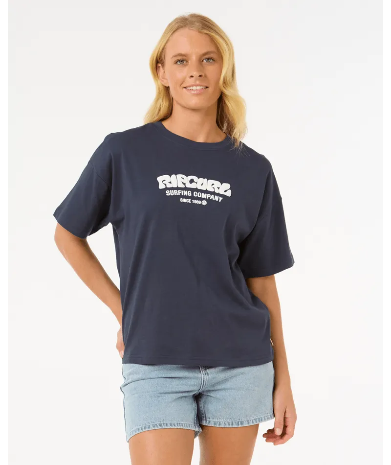 RIP CURL SURF PUFF RELAXED TEE - NAVY