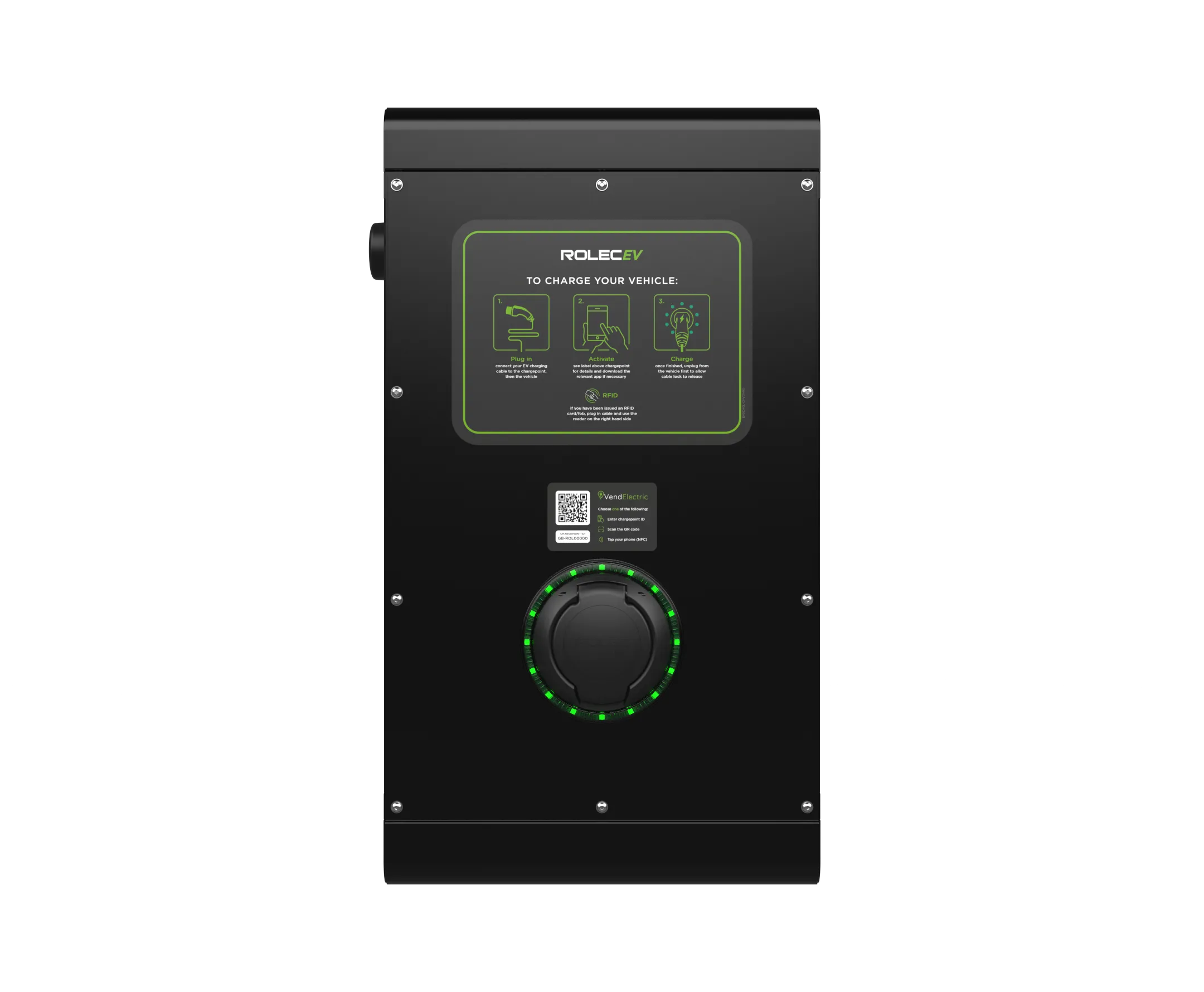 Rolec ROLEC0113B SecuriCharge Smart EV Charger - 1x up to 22kW 3PH Type 2 Socket - Black