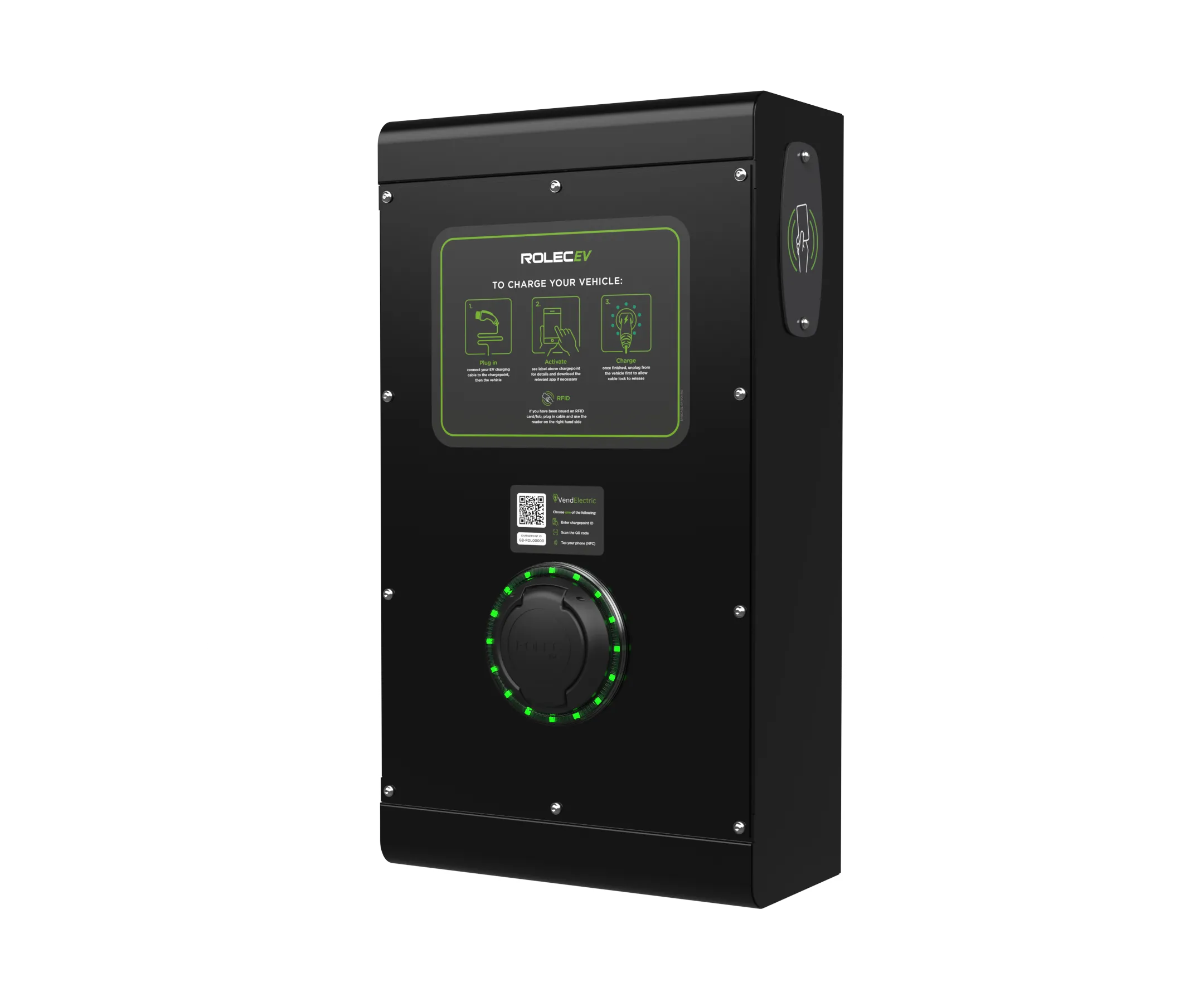 Rolec ROLEC0113B SecuriCharge Smart EV Charger - 1x up to 22kW 3PH Type 2 Socket - Black