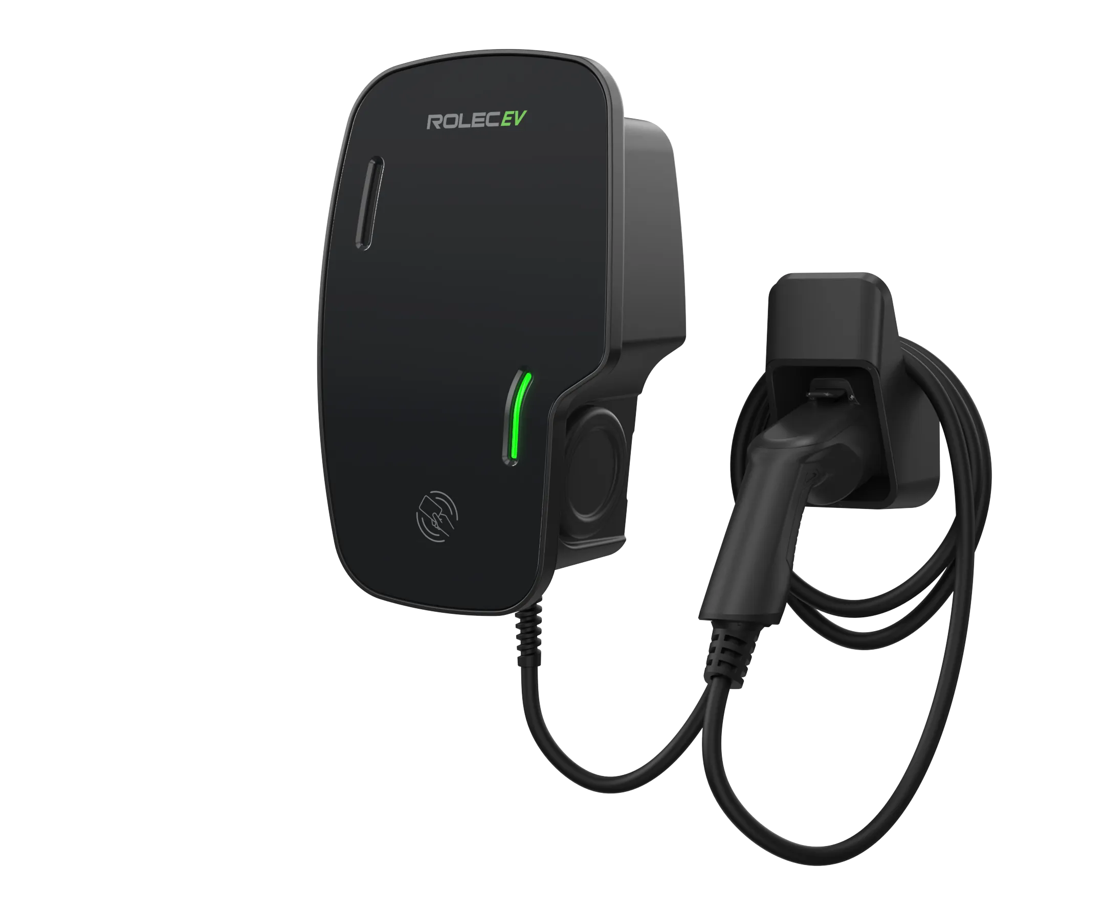 Rolec ROLEC3140B Zura Smart EV Charger - 1 x up to 7.4kw Type 2 5m Tethered - Black