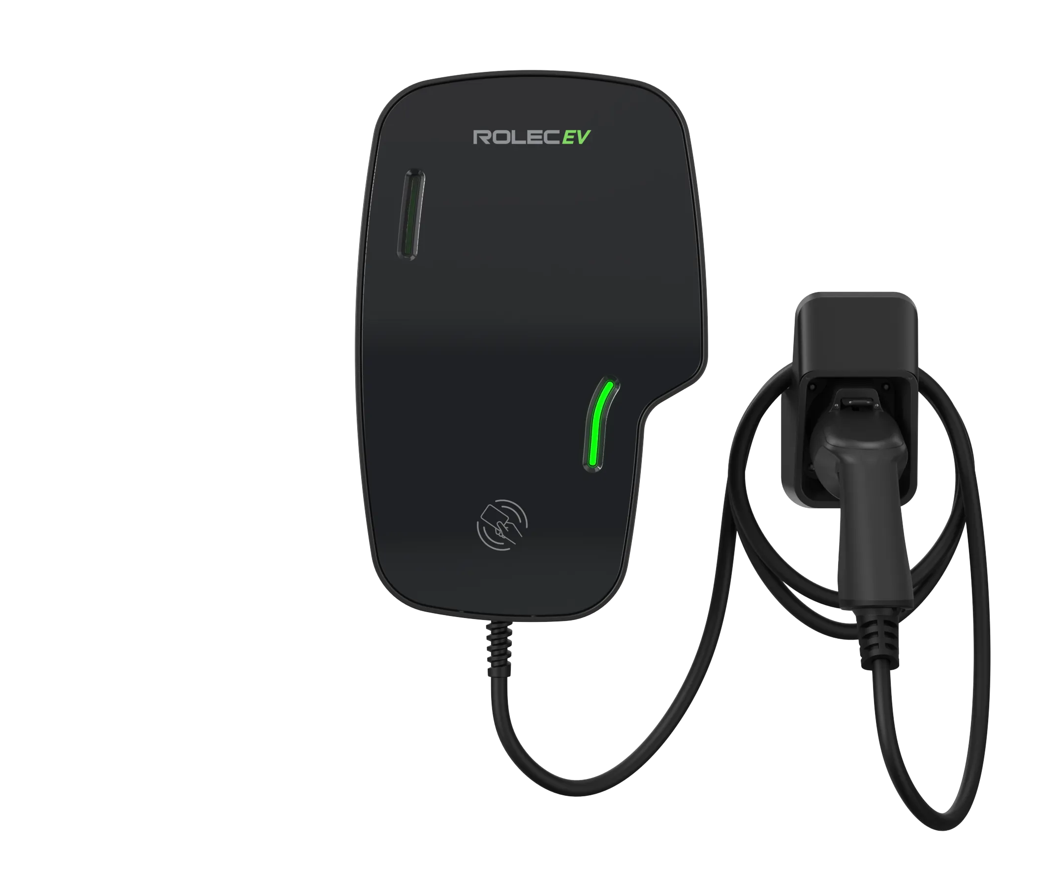 Rolec ROLEC3140B Zura Smart EV Charger - 1 x up to 7.4kw Type 2 5m Tethered - Black