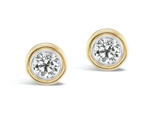Round Double Bubble Bezel Studs