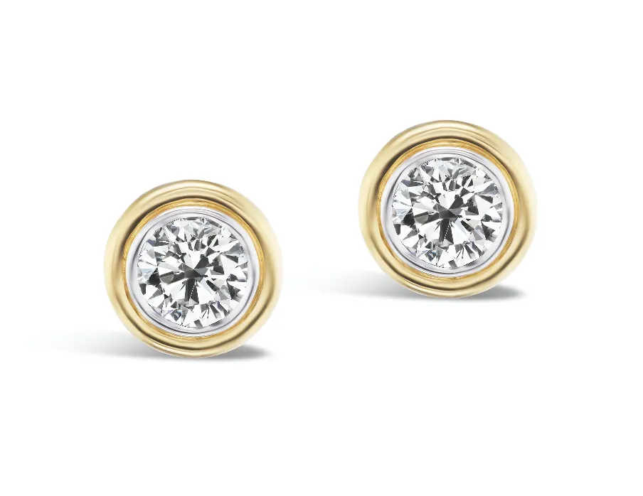 Round Double Bubble Bezel Studs