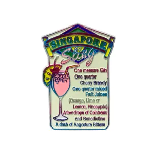 Rubberised Fridge Magnet - Singapore Sling