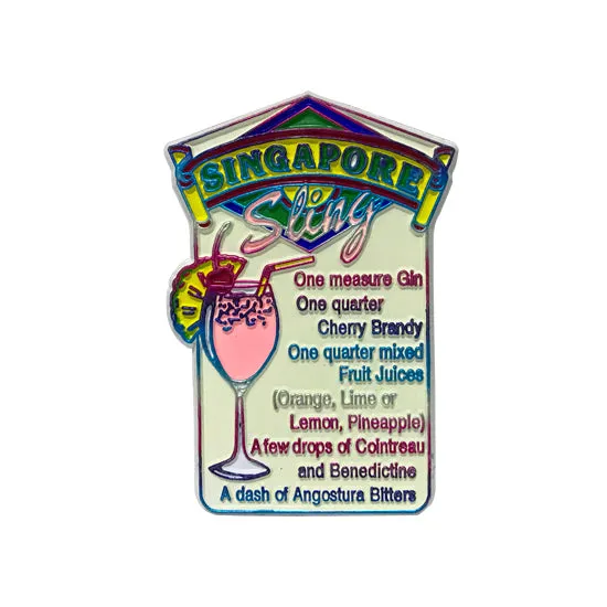 Rubberised Fridge Magnet - Singapore Sling