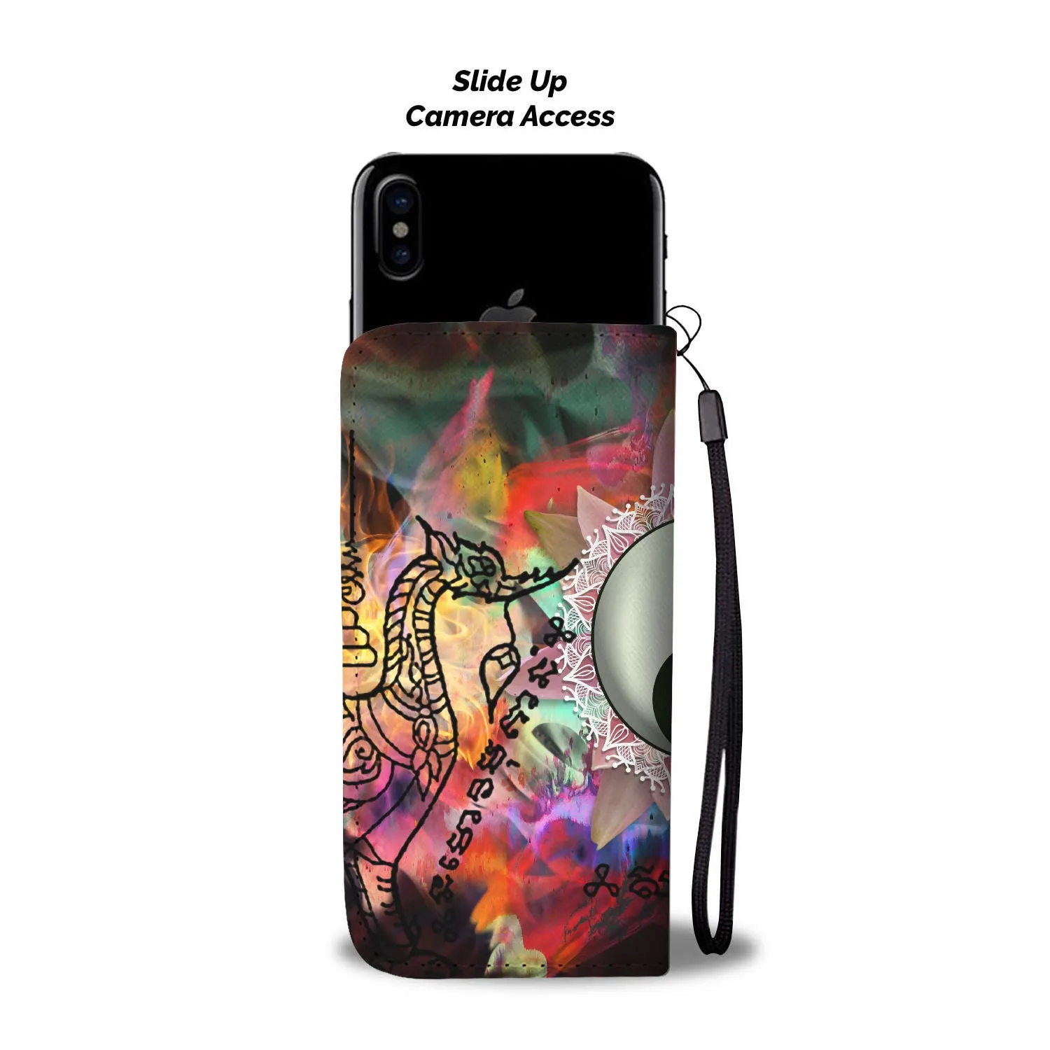 Sacred Geometry Yin & Yang Flower Mandala Wallet Phone Case