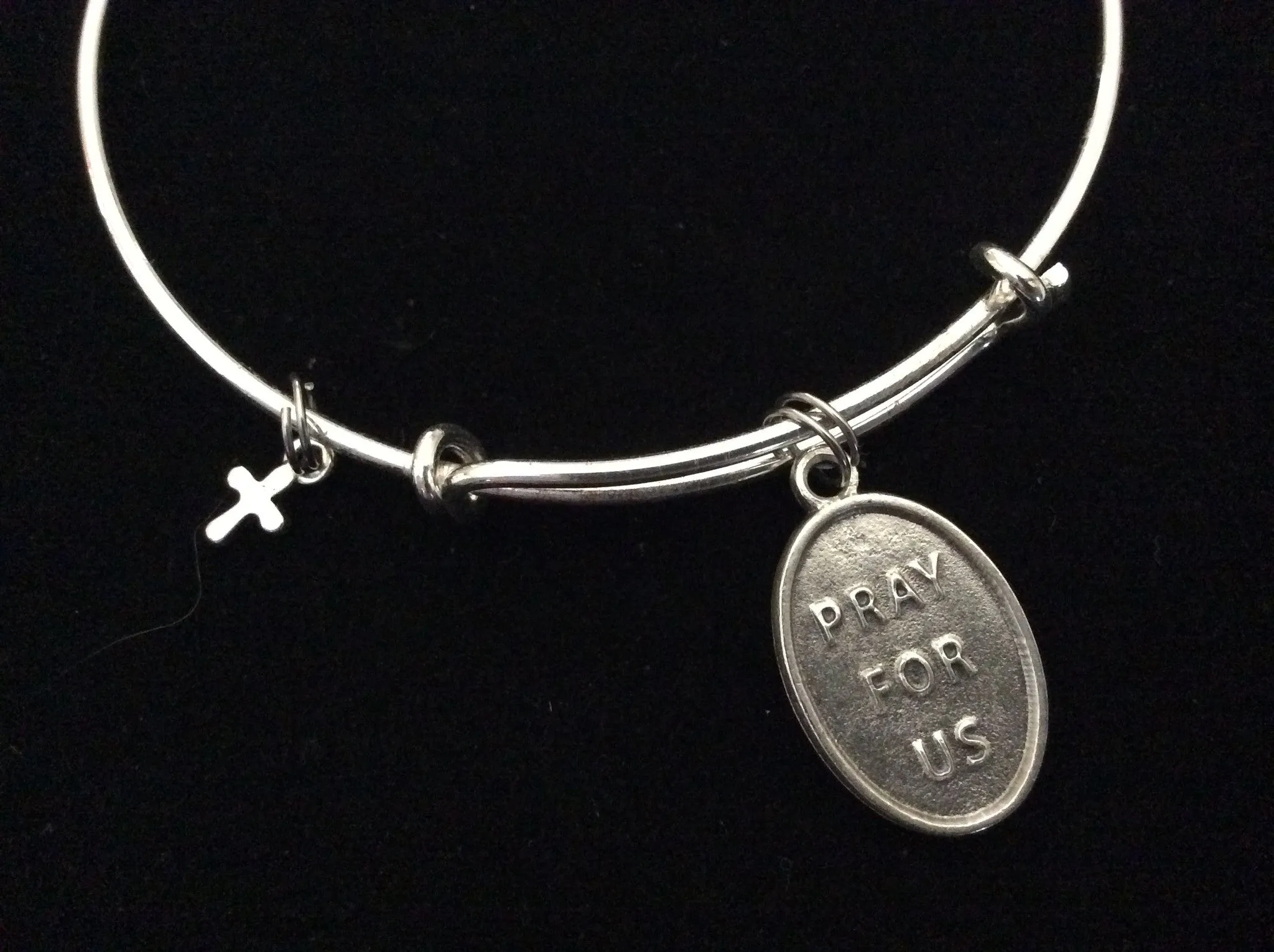 Saint Aquinas Silver Expandable Bracelet Adjustable Wire Bangle Patron Saint of Universities and Students Handmade Trendy