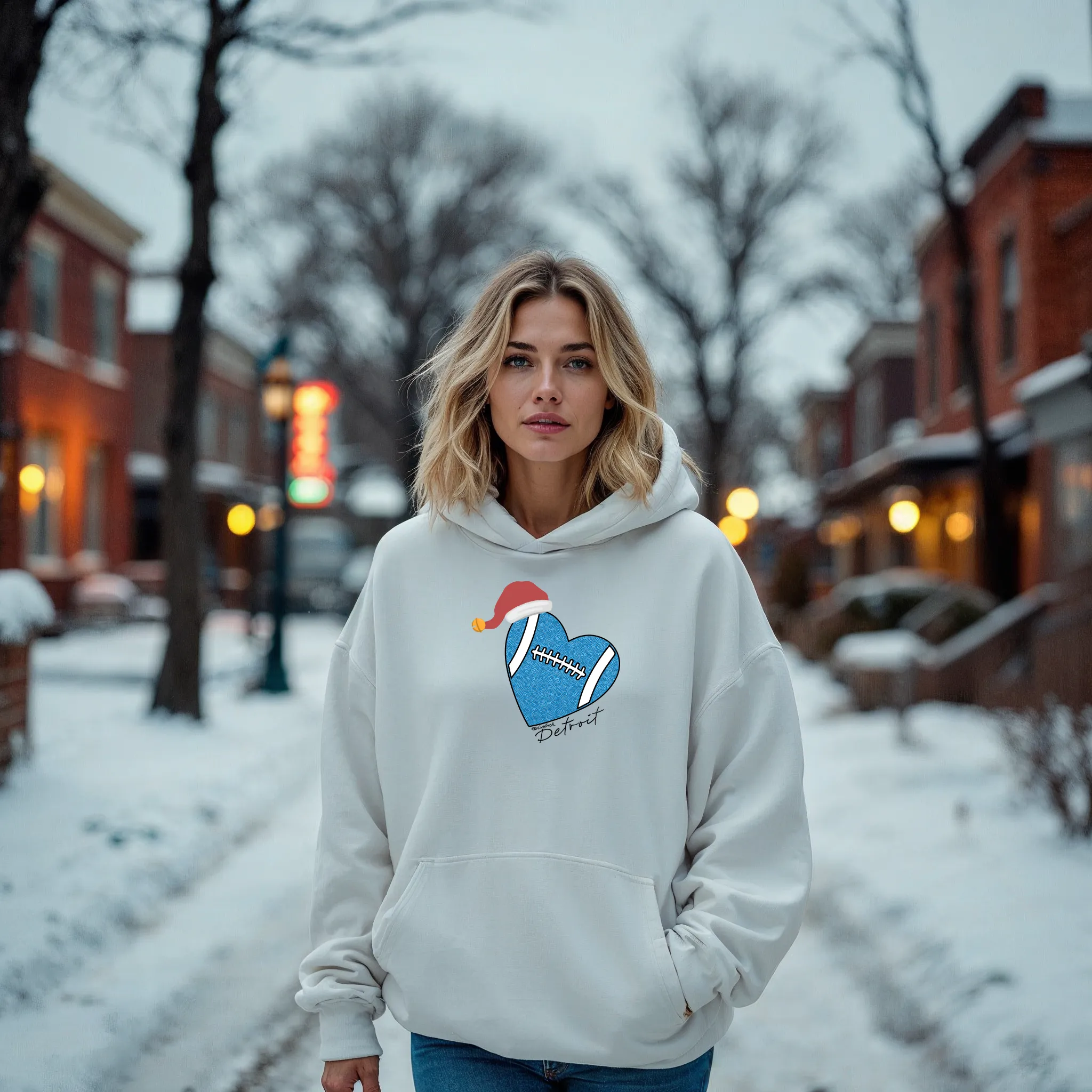 SALE "SANTA Love Detroit" Relaxed Fit Classic Unisex Hoodie