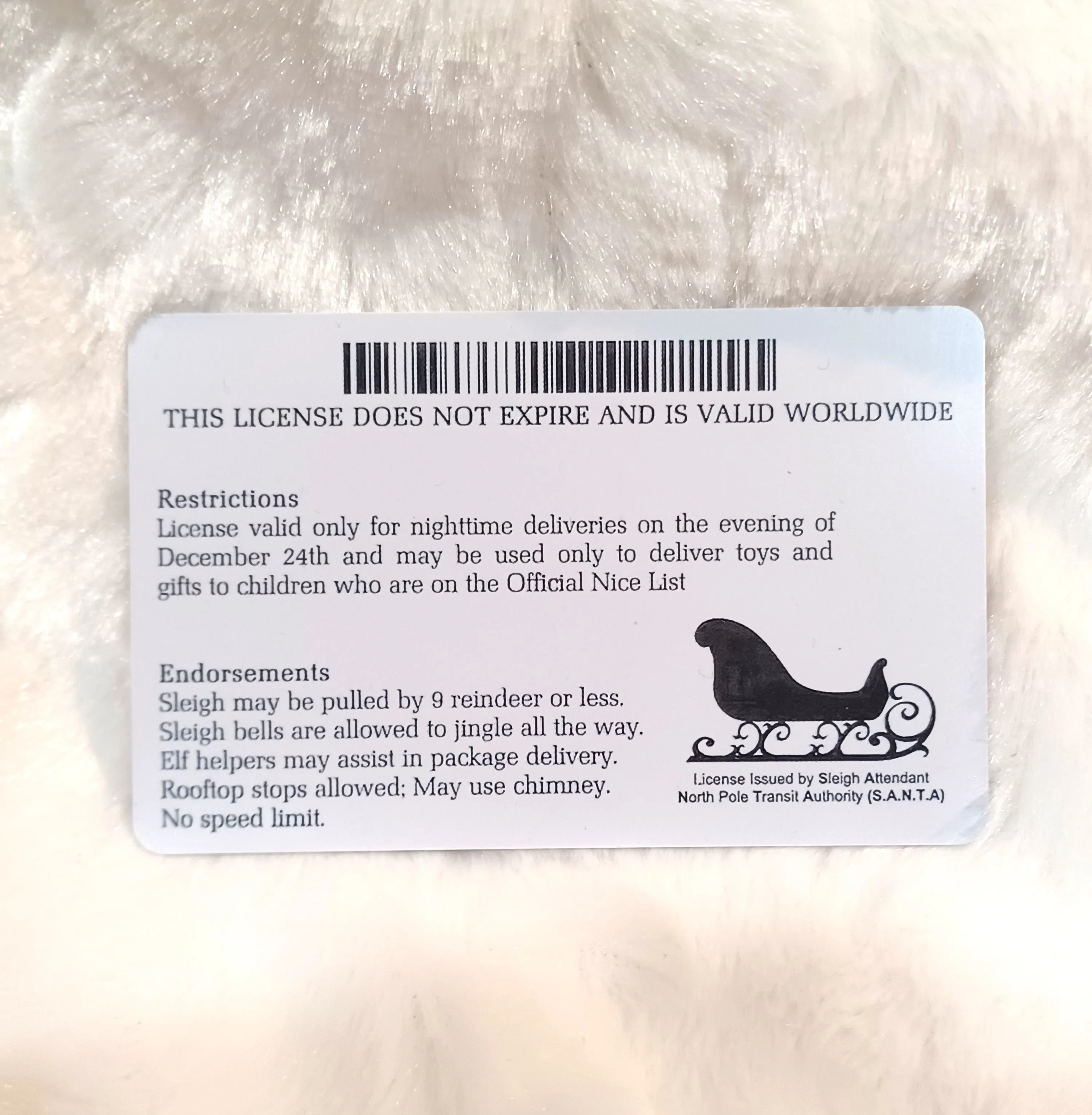 Santa License Card