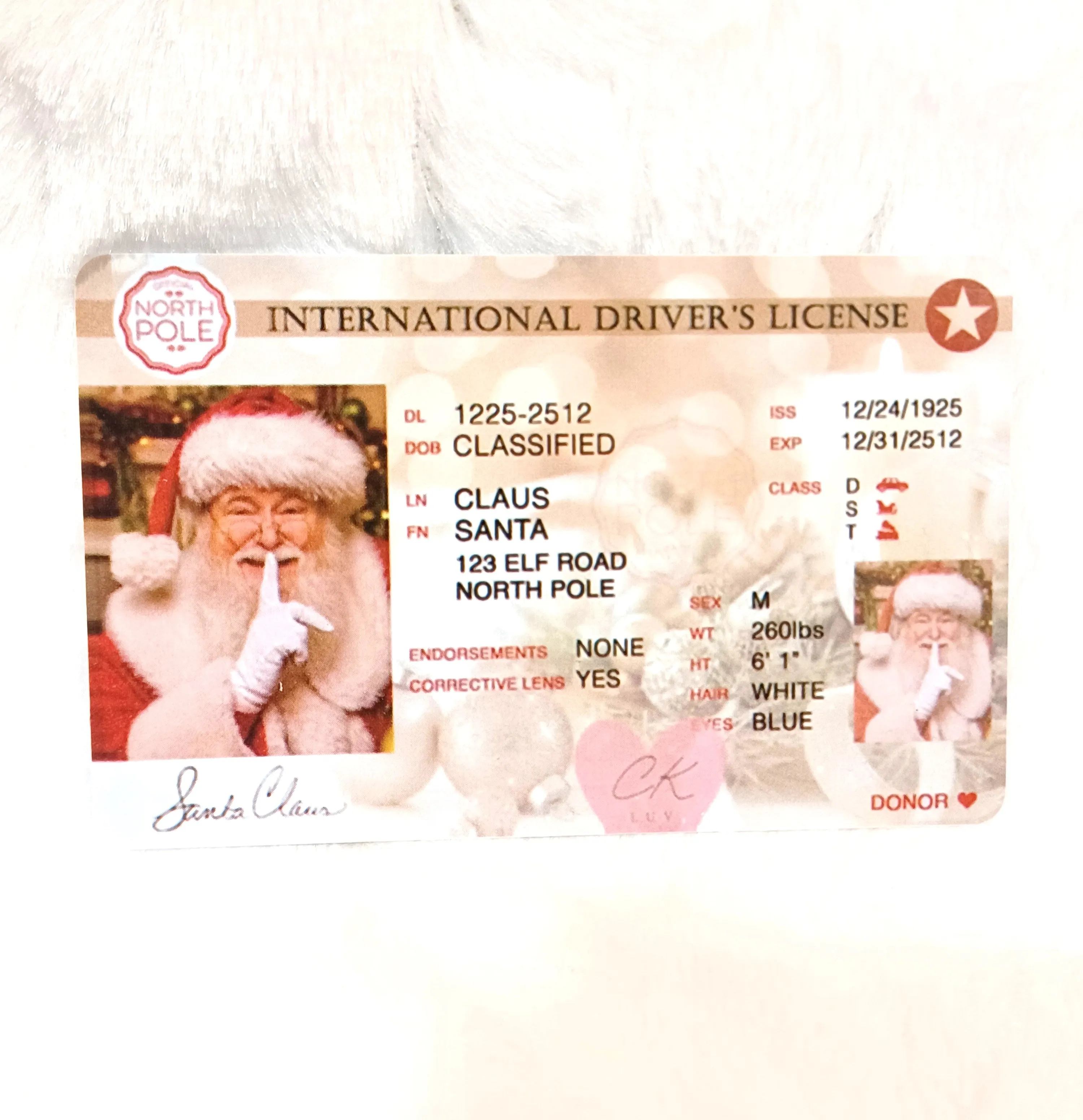 Santa License Card