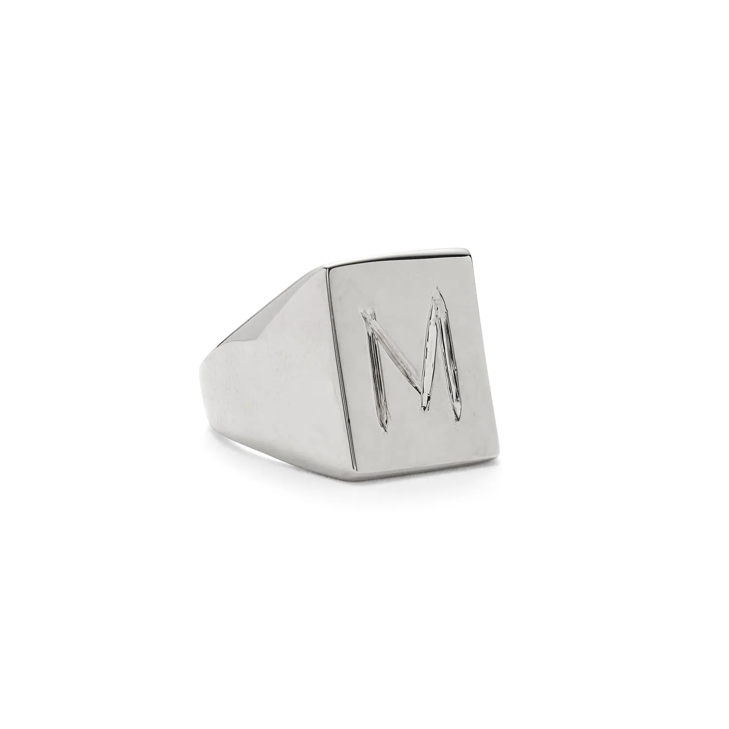 Scrawled Initial Ring in Silver (A-Z)