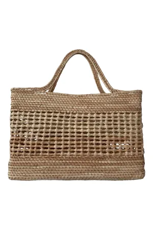 SEEKER HANDWOVEN CHECKERBOARD STRAW TOTE