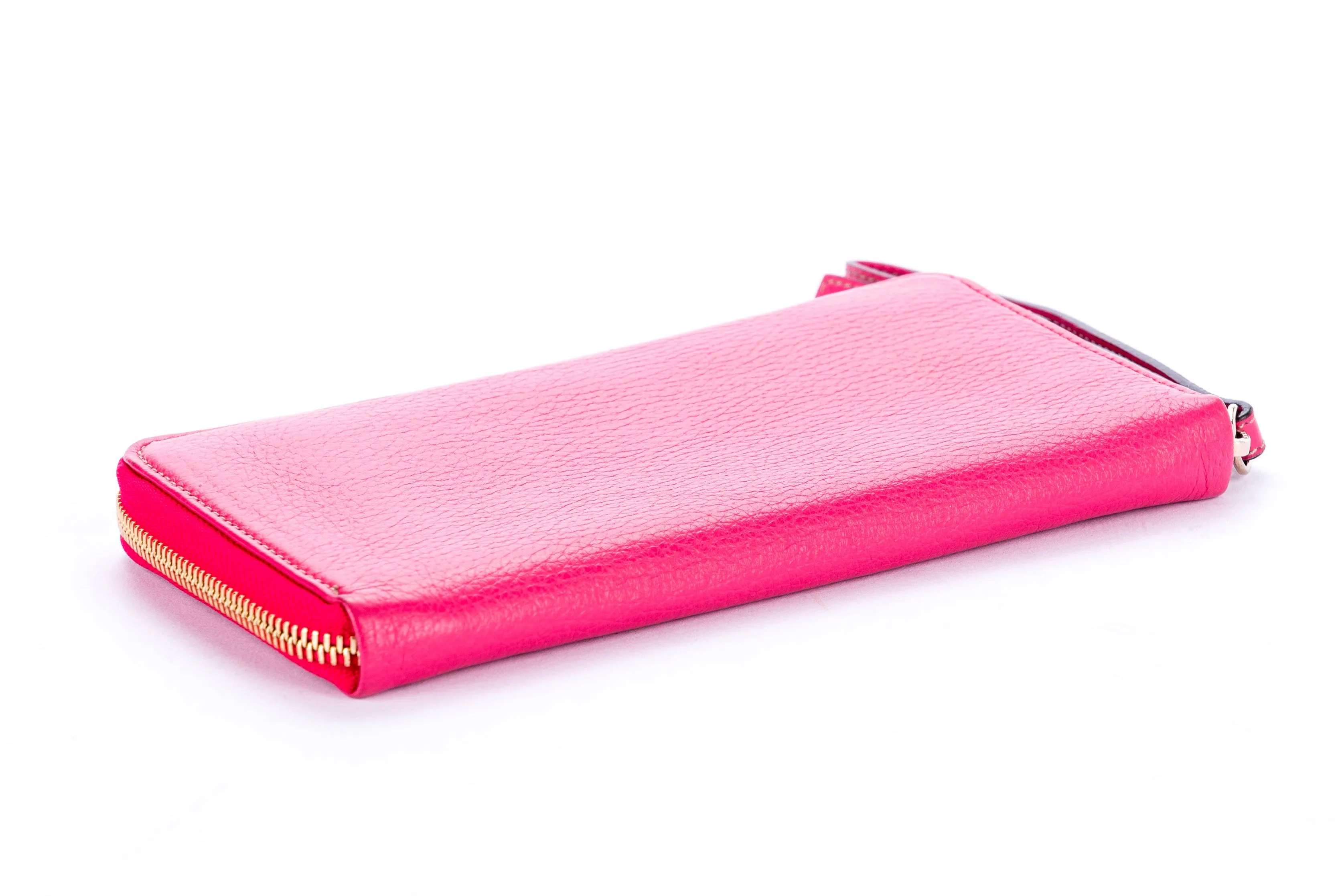 Sergio Rossi Fuchsia Long Zippy Wallet