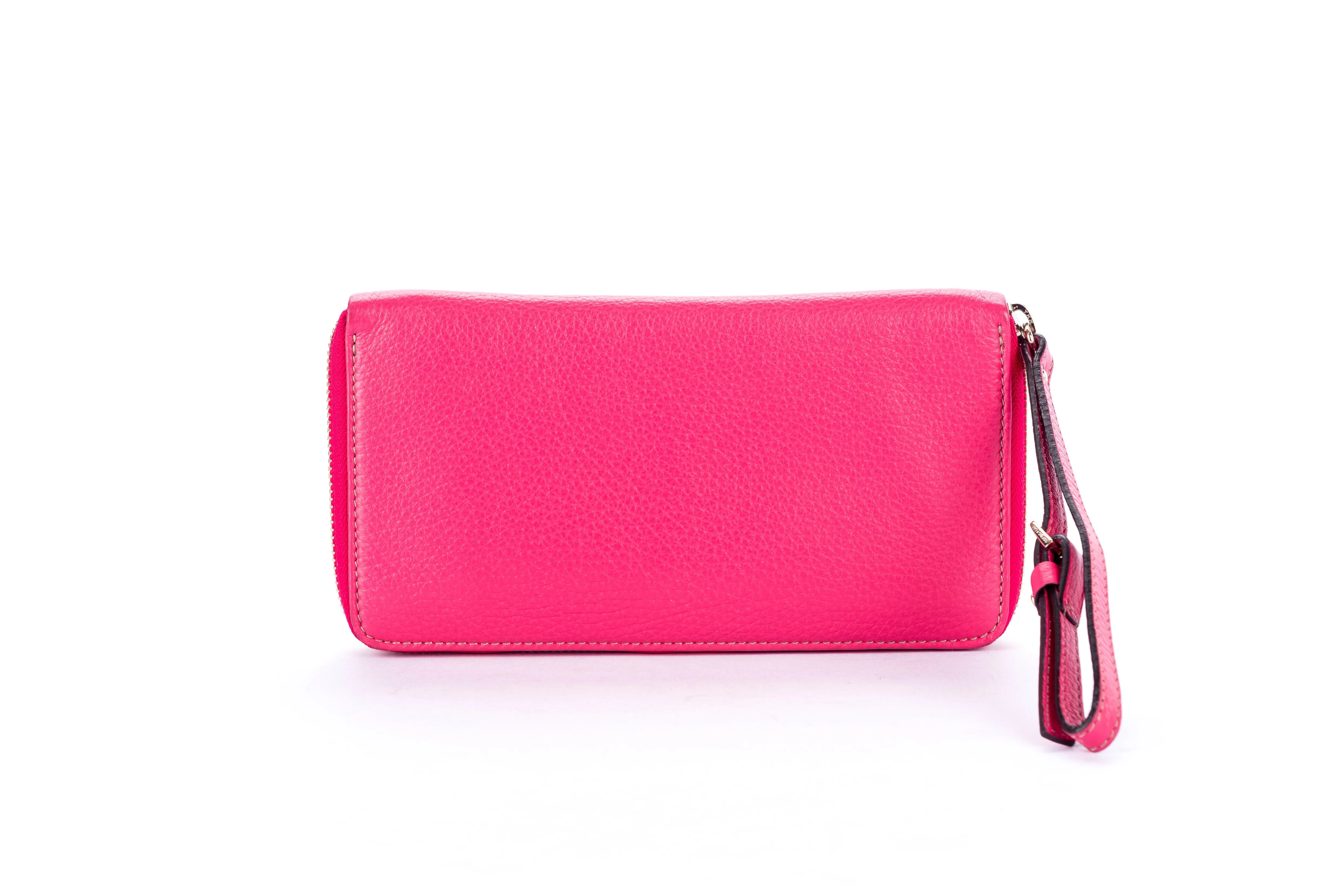 Sergio Rossi Fuchsia Long Zippy Wallet