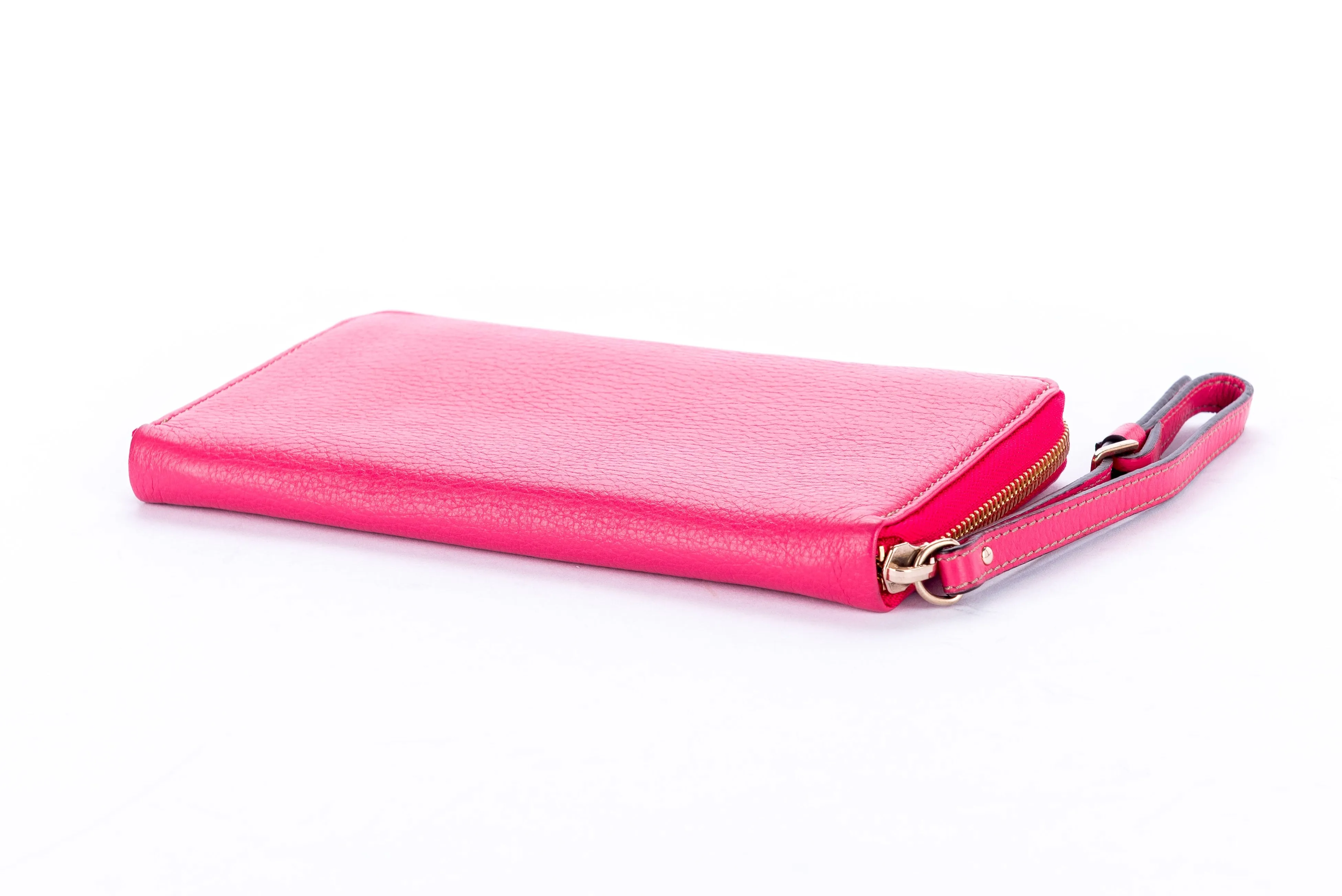 Sergio Rossi Fuchsia Long Zippy Wallet