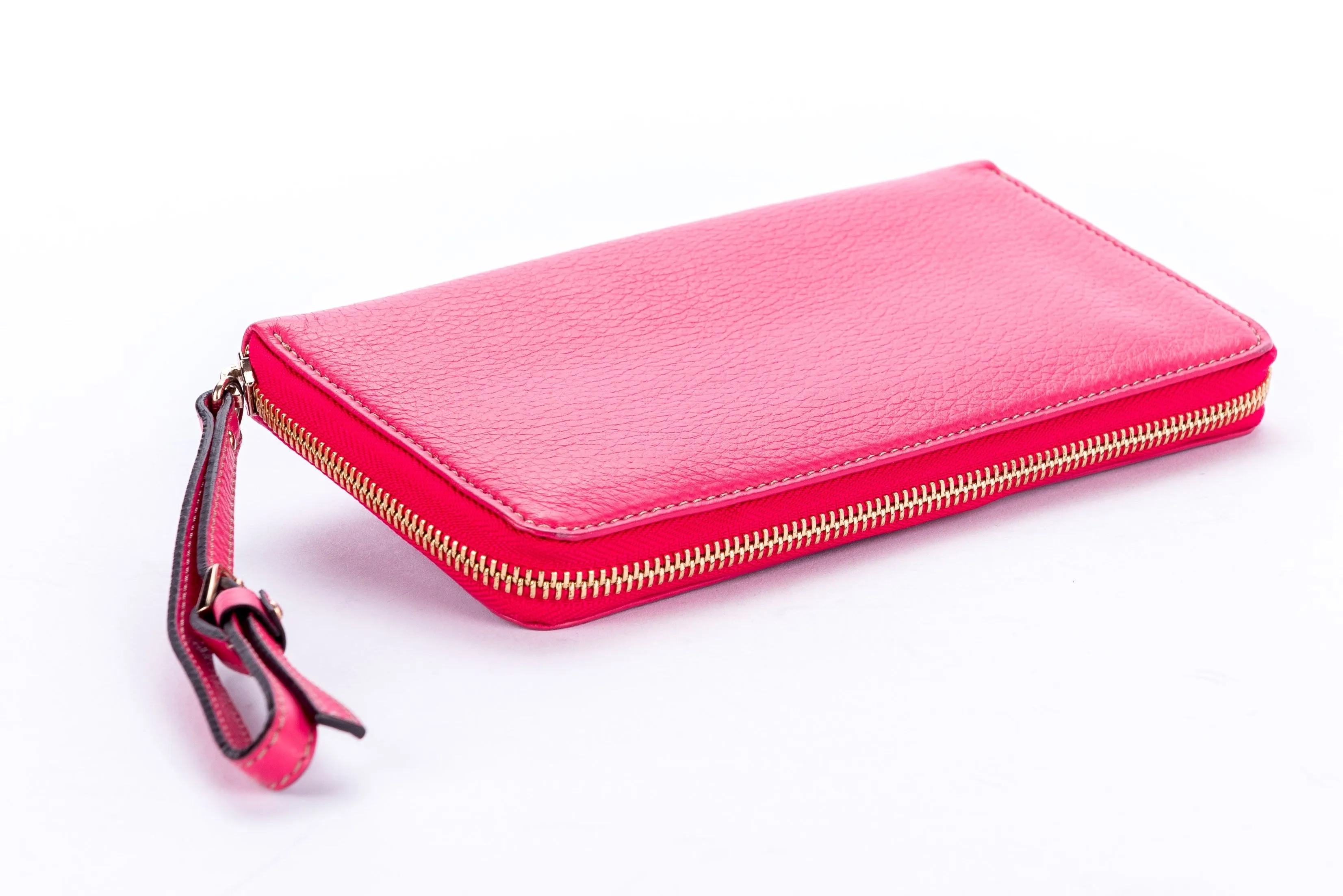 Sergio Rossi Fuchsia Long Zippy Wallet