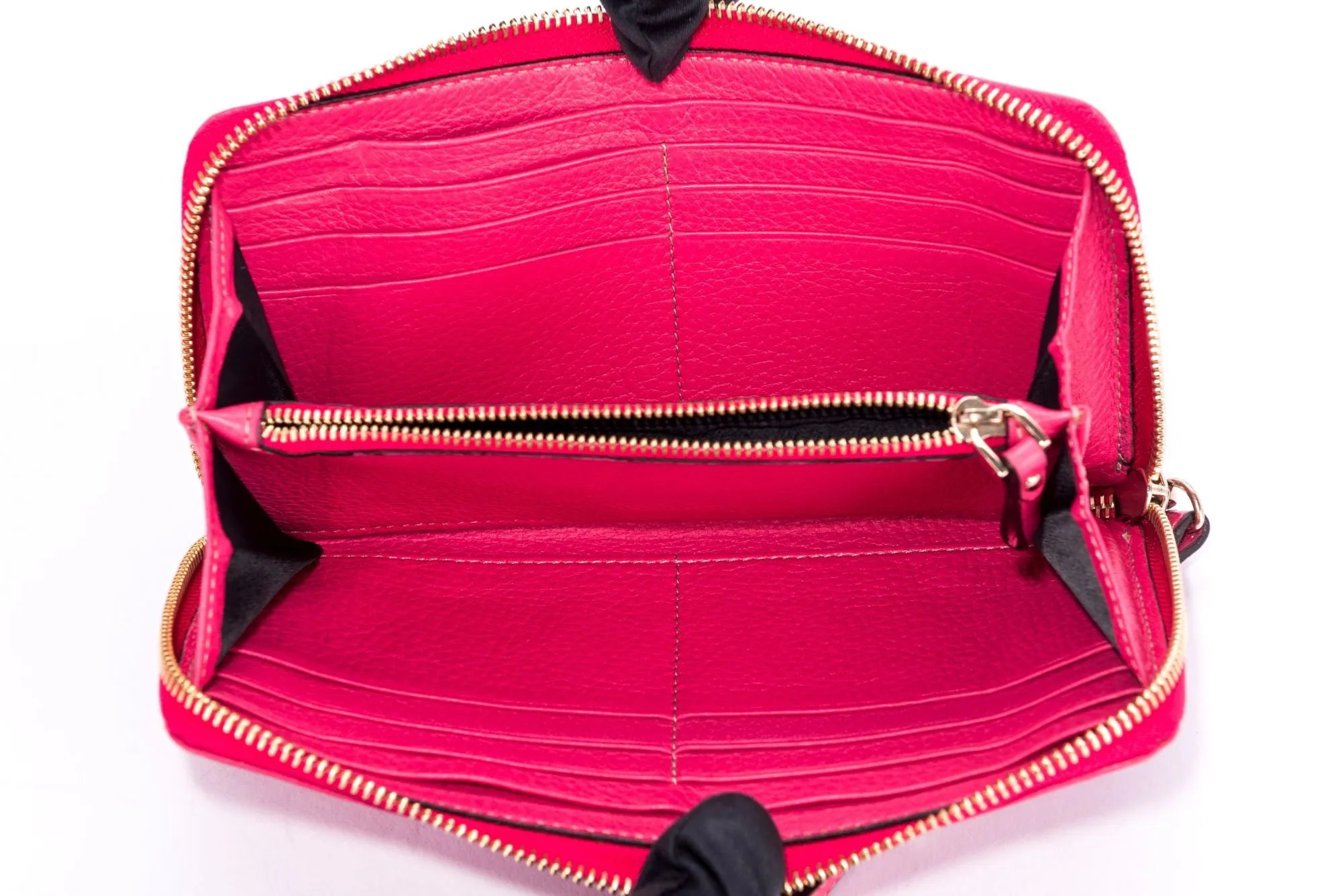 Sergio Rossi Fuchsia Long Zippy Wallet
