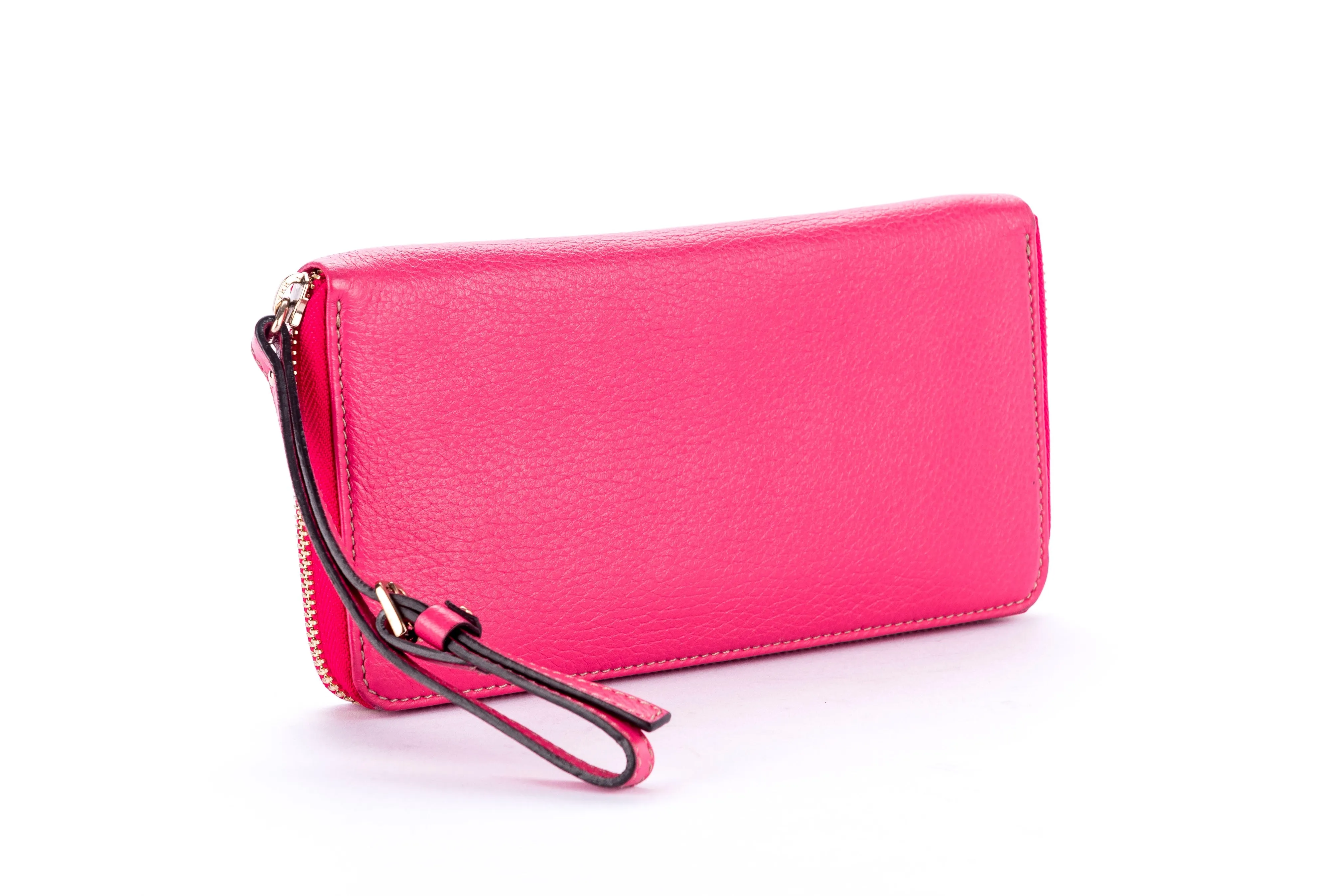 Sergio Rossi Fuchsia Long Zippy Wallet