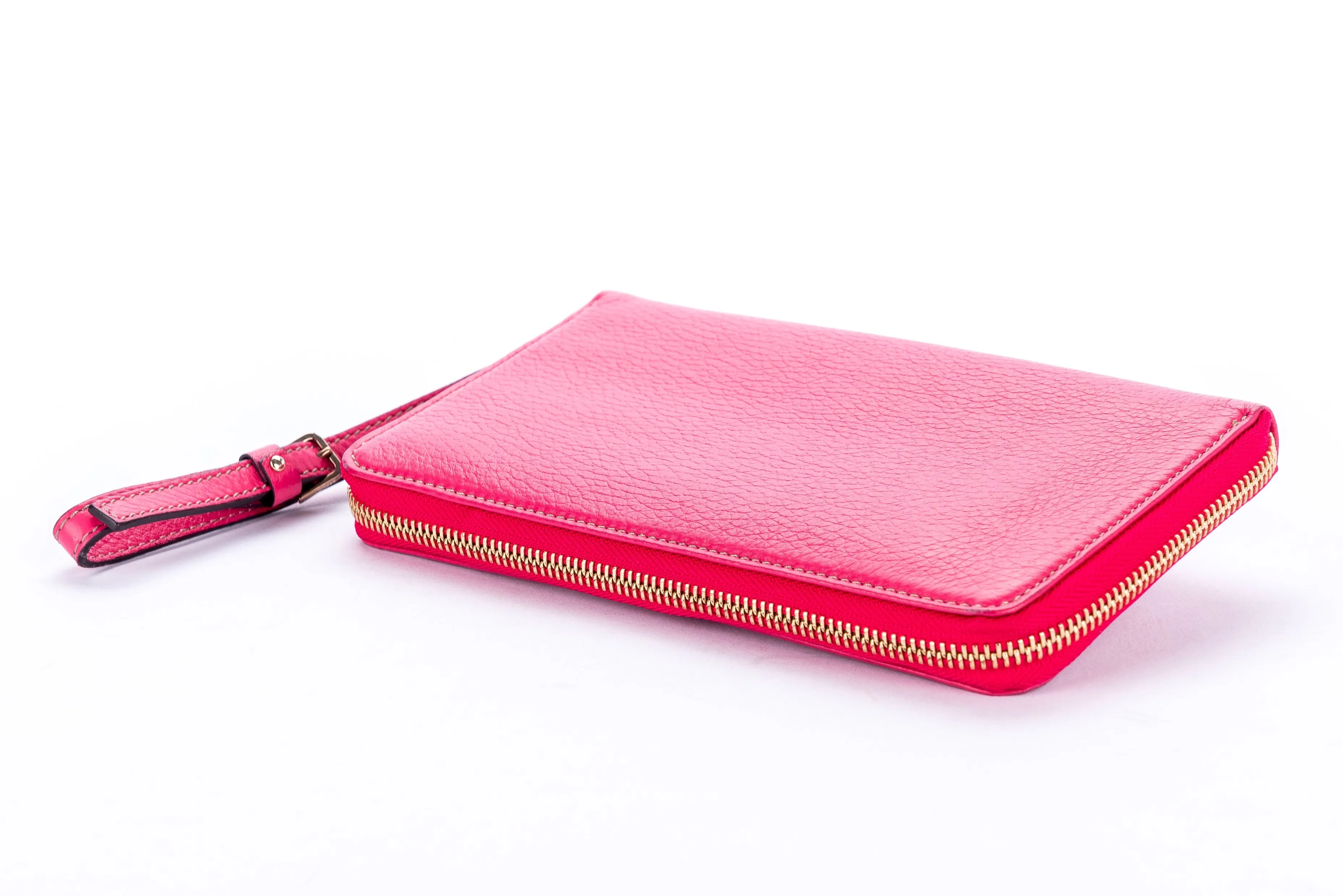 Sergio Rossi Fuchsia Long Zippy Wallet