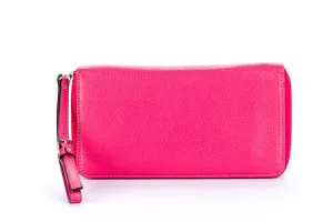 Sergio Rossi Fuchsia Long Zippy Wallet
