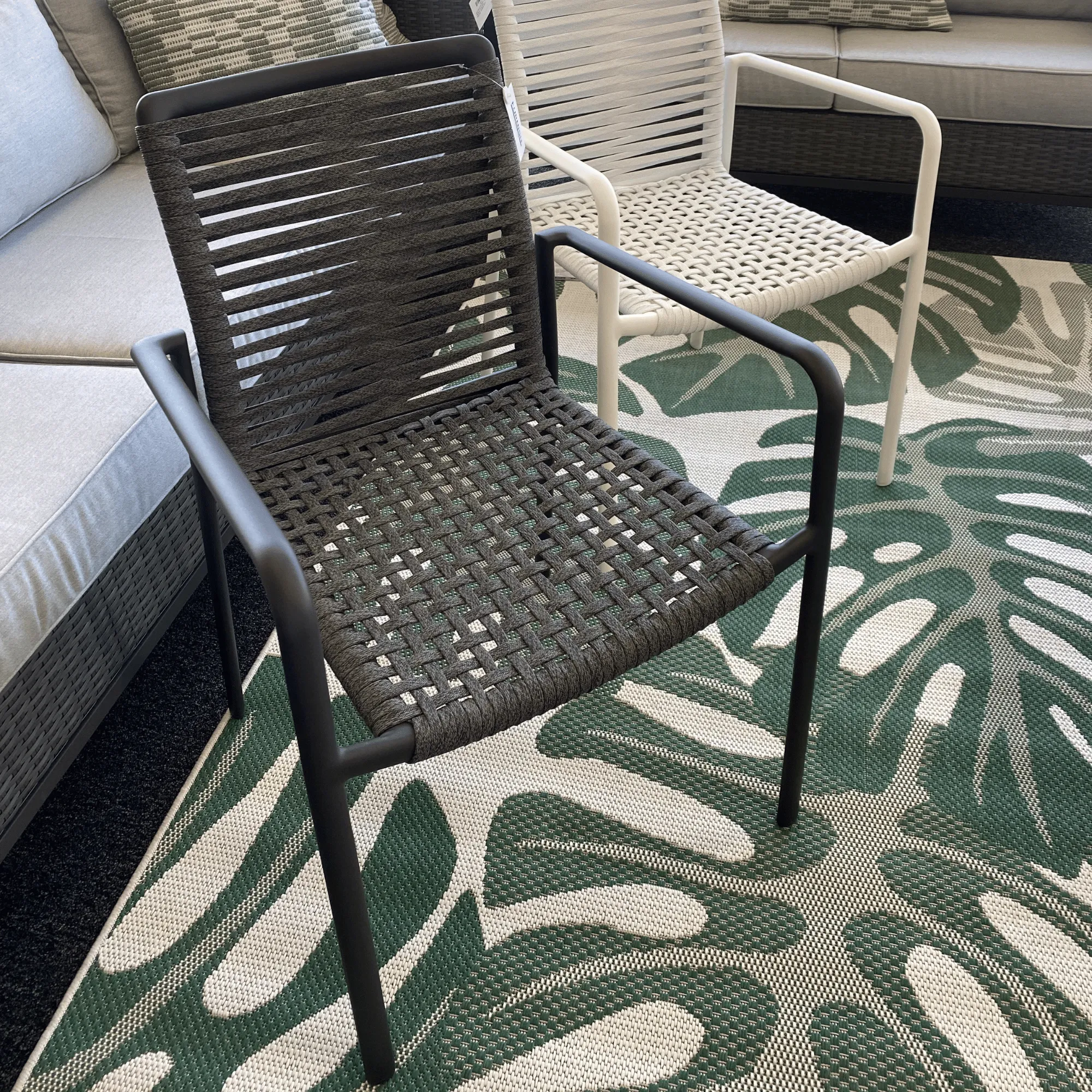 Sicily Outdoor Dining Chair With Sling Rope - Charcoal
