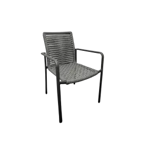 Sicily Outdoor Dining Chair With Sling Rope - Charcoal