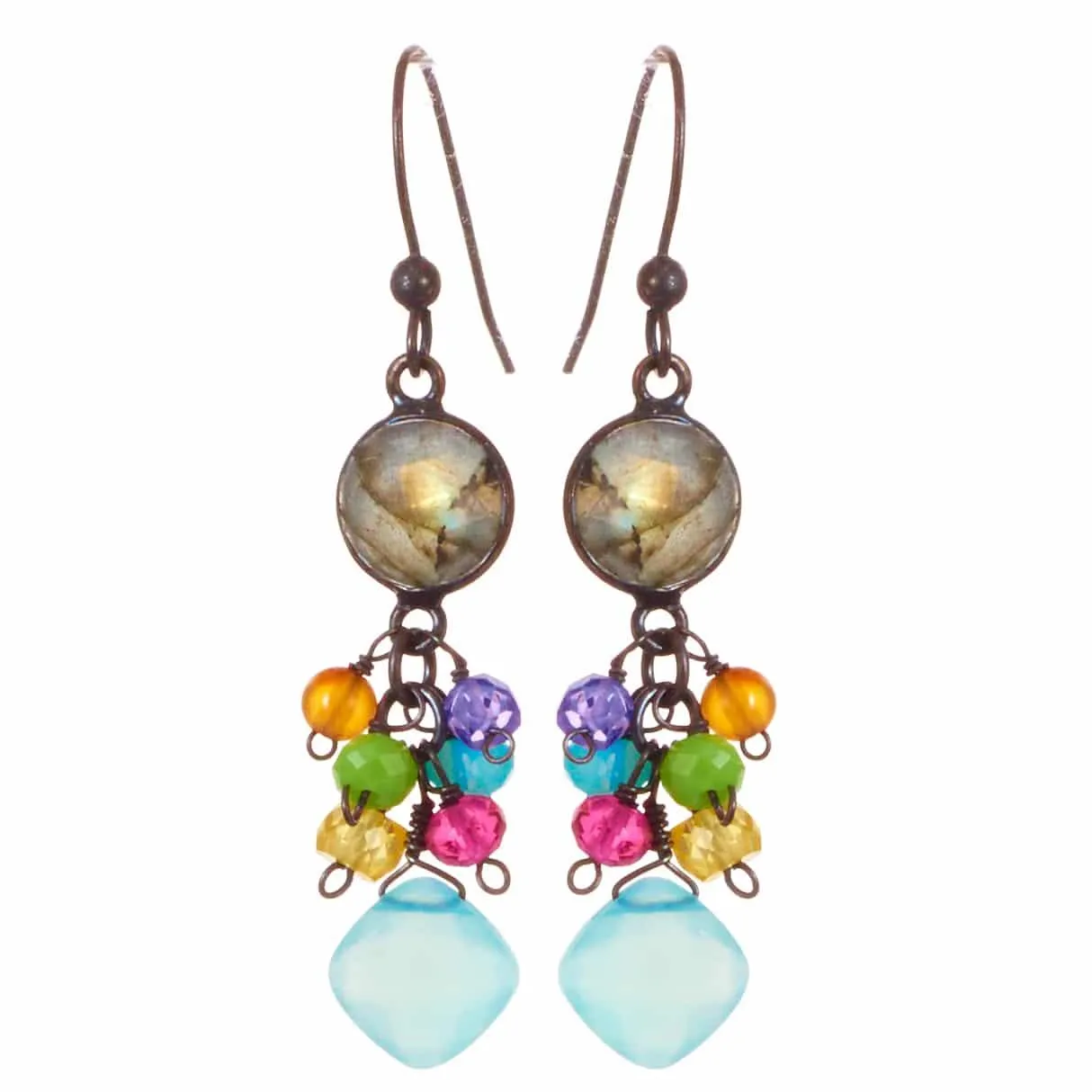 Sienna Bezel and Square Earrings
