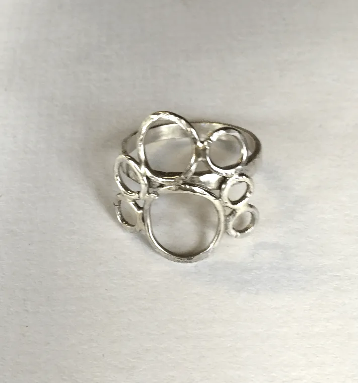 Silver Bubble Ring/Bubble Ring, Silver art ring/ Statement ring