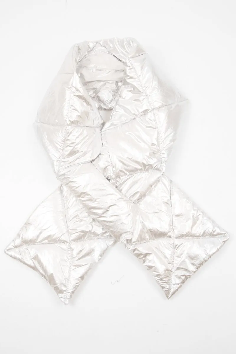 Silver Metallic Padded Scarf - Haizel