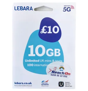 Sim Card Lebara 10GB Data
