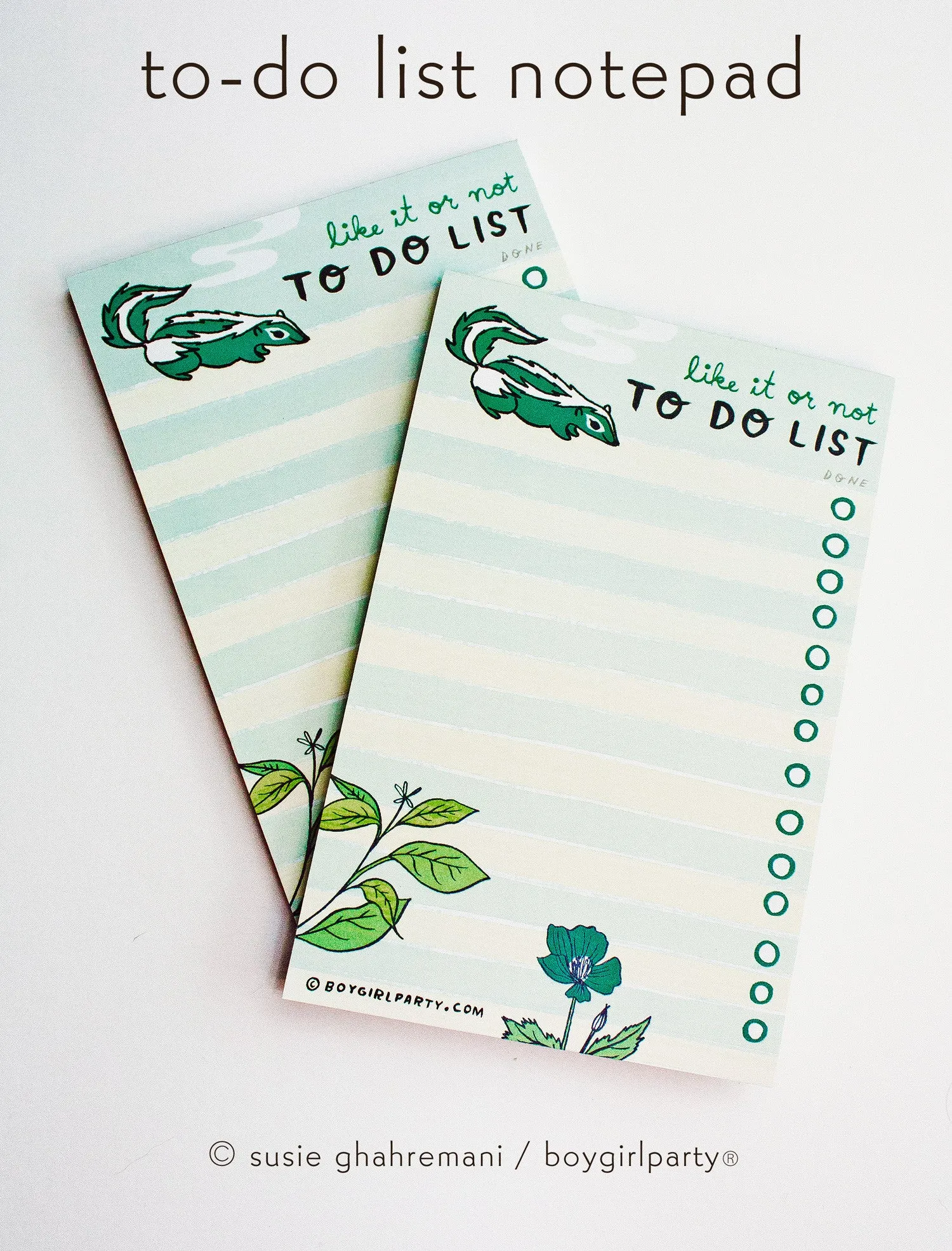 Skunk To Do List Notepad by boygirlparty