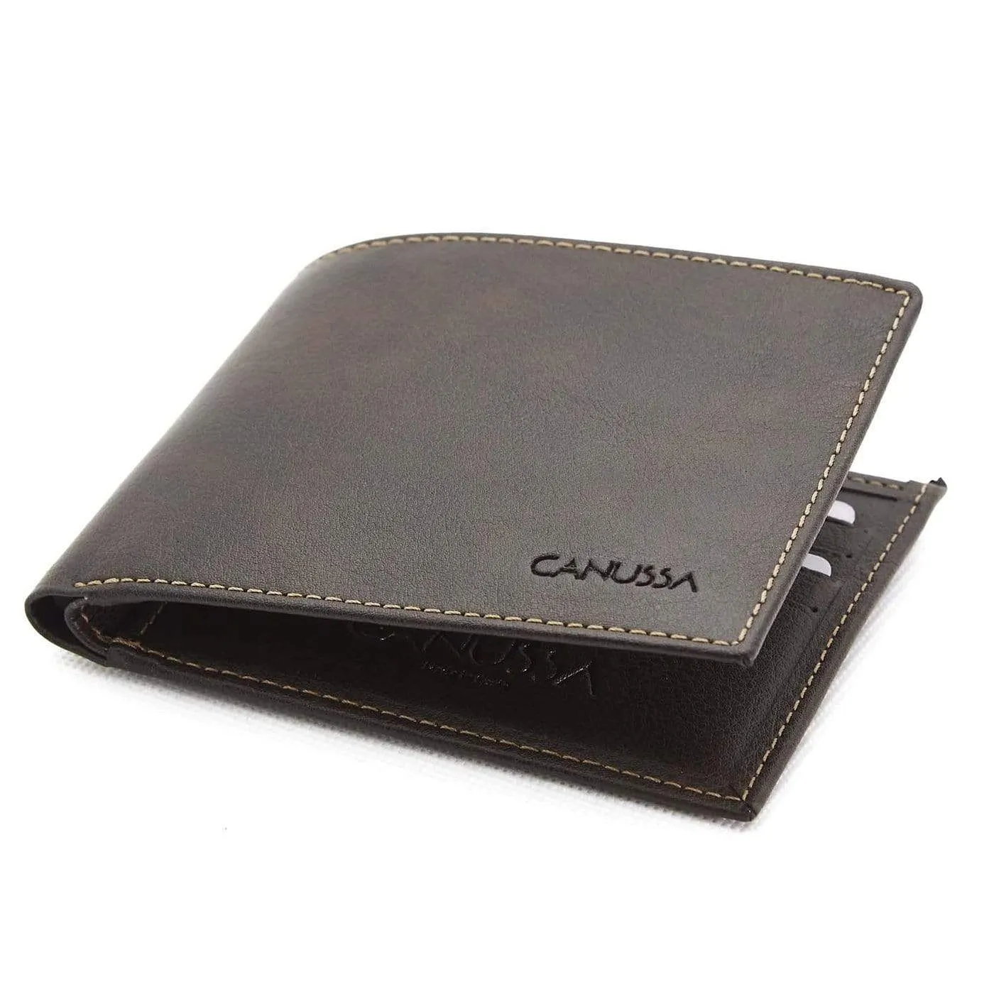 Slim Bifold Vegan Leather Wallet | Dark Brown