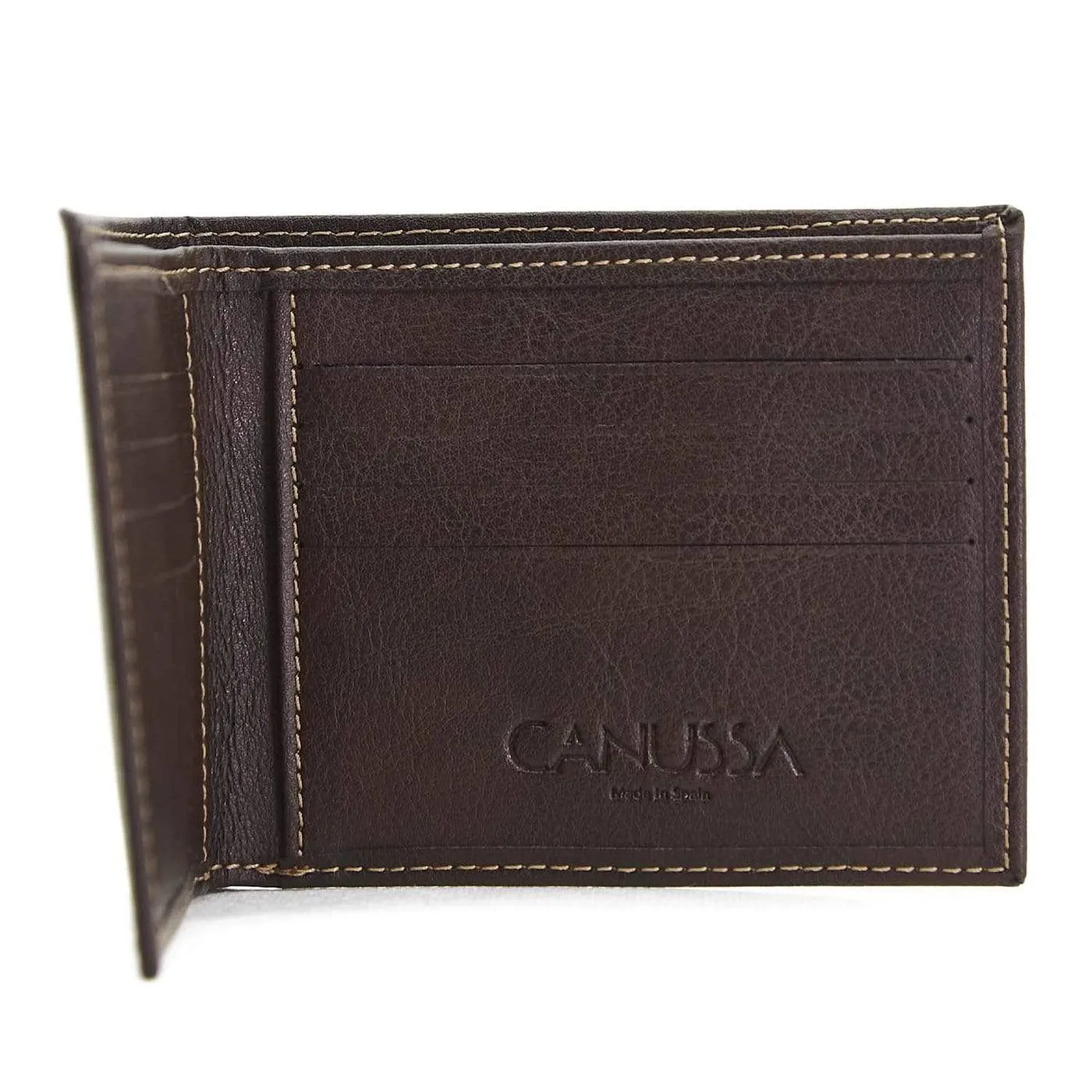 Slim Bifold Vegan Leather Wallet | Dark Brown