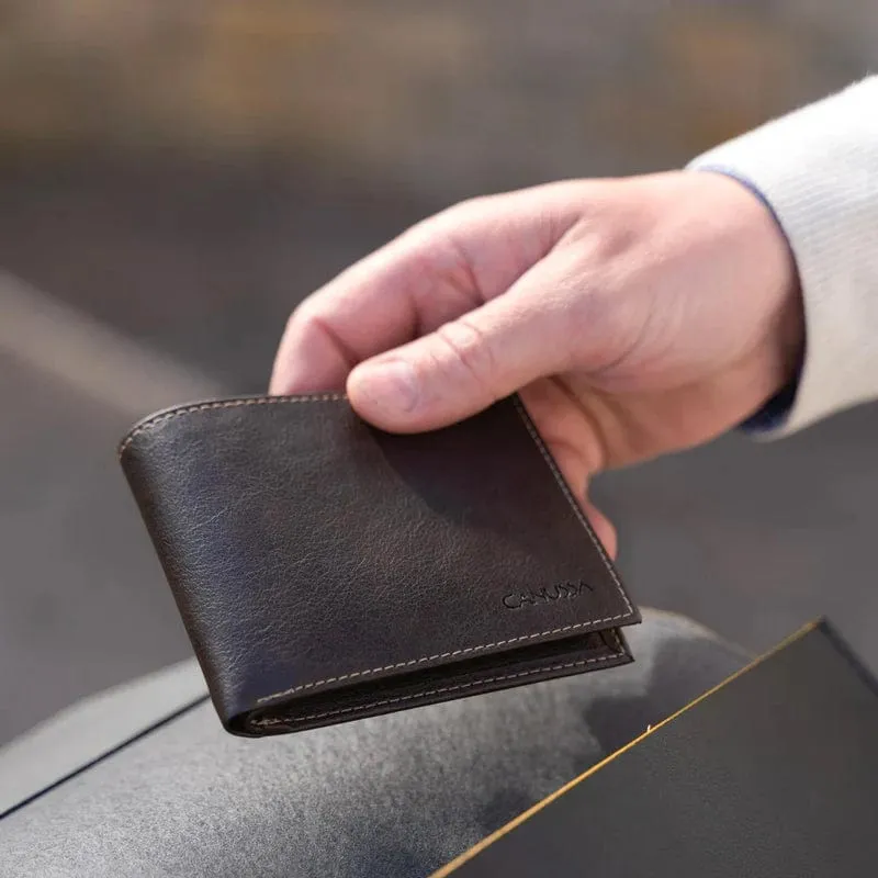 Slim Bifold Vegan Leather Wallet | Dark Brown