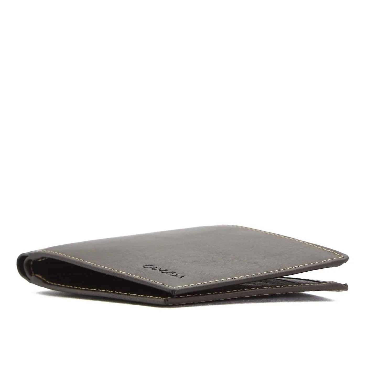 Slim Bifold Vegan Leather Wallet | Dark Brown